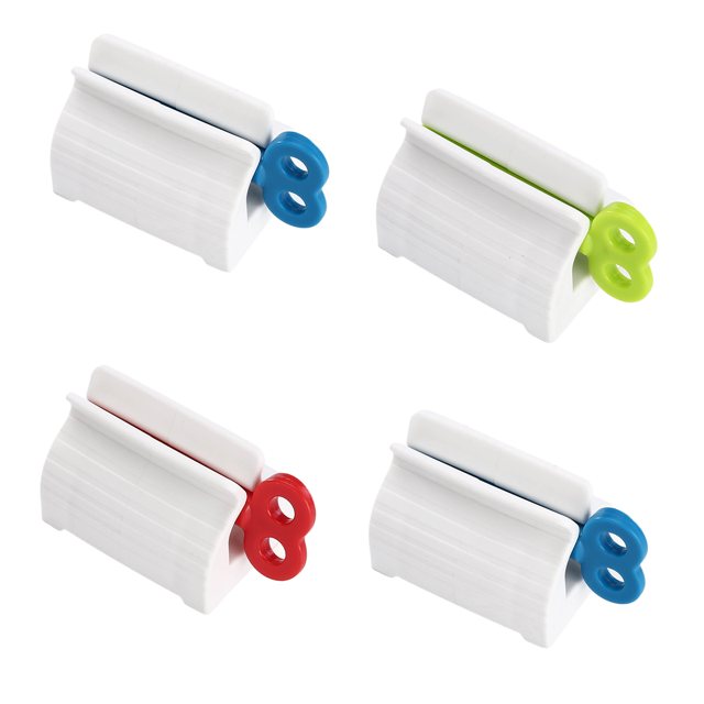 Exprimidor de pasta de dientes de 4 piezas, dispensador de pasta de dientes giratorio para baño