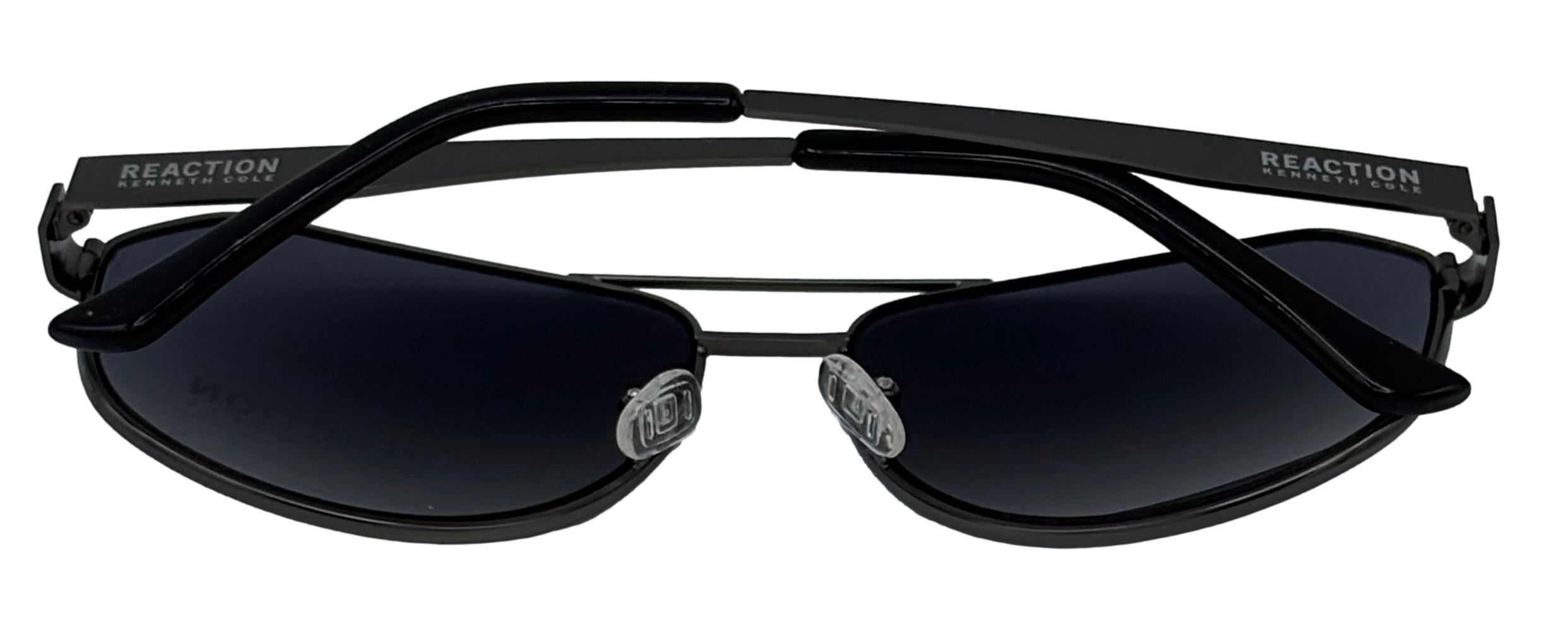 Kenneth Cole Reaction Mens Gunmetal / Metal Aviator Fashion Sunglasses with Pouch