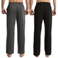thumbnail image 2 of LANBAOSI 2 Pack Men's Pajama Pants Soft Lounge Pants with Pockets, Jersey Knit Lightweight Sleep Pants, Size Large, 2 of 9