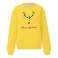 thumbnail image 4 of Aocisk Chandail à Col Rond à Manches Longues pour Femme avec Imprimé Graphique de Noël, Haut Décontracté à Motif Festif Jaune m, 4 of 5