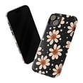 thumbnail image 3 of Halloween Pumpkin Daisy Phone Case, Black Background with Jack-o'-Lantern Flowers and Stars, Cute Spooky Protective iPhone Cover for iPhone 17 16 15 14 13 12 11 Plus Pro Plus Mini, 3 of 6