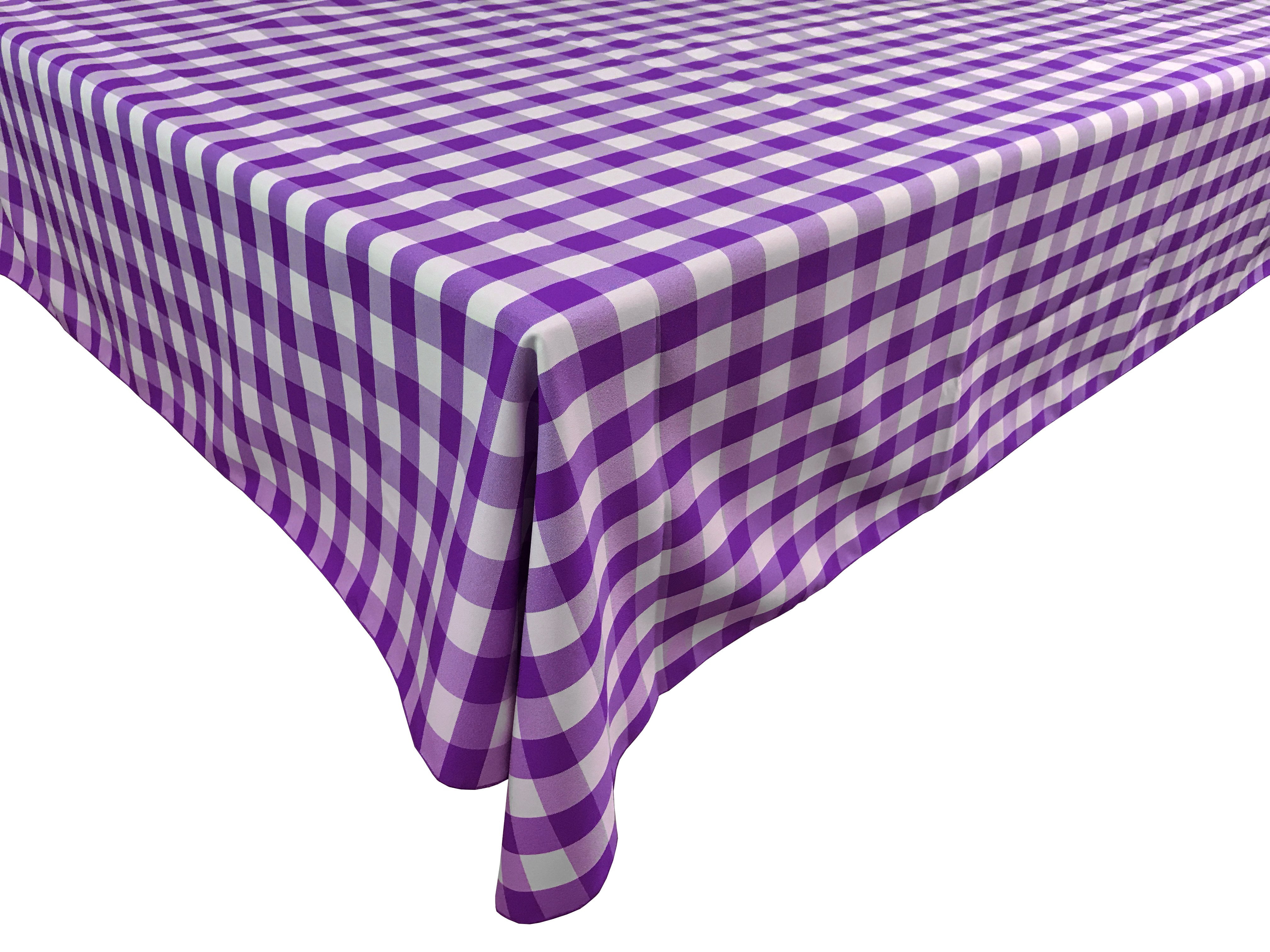 Polyester Poplin Gaberdine Durable Tablecloth Gingham Checkered Plaid