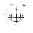 thumbnail image 4 of 28005-BN Millennium Lighting Emery - 5 Light Chandelier-28 Inch Tall and 29.1 Inch Wide-Brushed Nickel Finish, 4 of 6