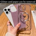 thumbnail image 2 of for iPhone 14 Pro Max Case Magnetic Glitter [ Compatible with MagSafe ], Bling Love Heart Clear Phone Case, Camera Protection Sparkly Plating Slim Soft Back Cover for Women Girls - Pink, 2 of 7
