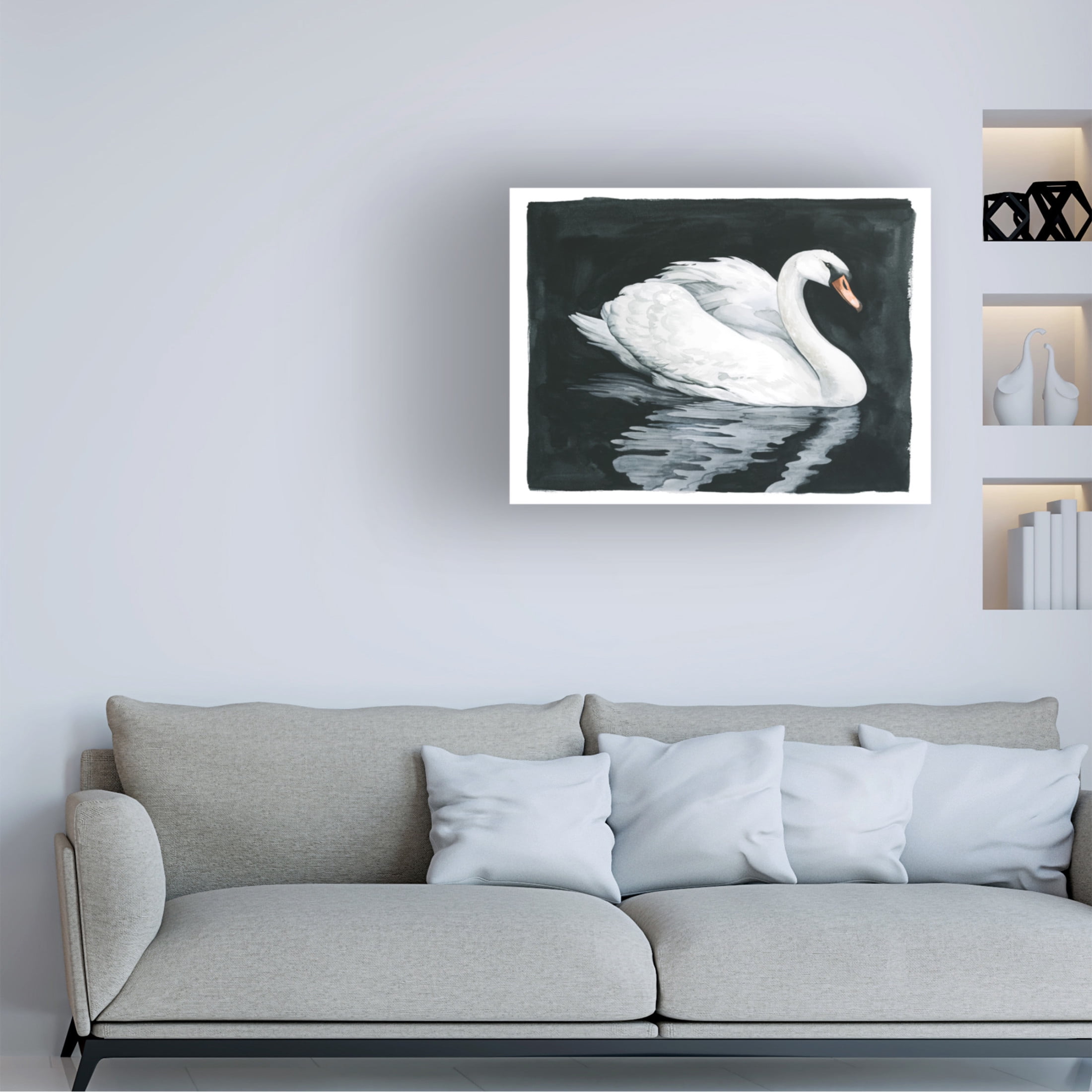Canvas Wall Art - Grace Popp 'Midnight Swim II' Wall Art for Living Room, Bedroom, or Office Décor by Trademark Fine Art - 24 x 18 Inches