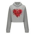 thumbnail image 4 of Mifsaly Valentine Crop Hoodie Women Hearts Print Long Sleeve Hooded Sweatshirt Loose Dressy Casual Pullover Tops Girls Girlfriend Gifts Shirts Outdoor Travel Spring Loungewear S, 4 of 6