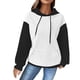 thumbnail image 2 of Ailaofu Women's Hooded Sweatshirt Waffle Long Sleeve Drawstring Knit Color Block Hoodies Pullover, 2 of 5