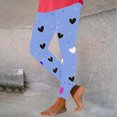 thumbnail image 2 of Feancey Summer Clearance Workout Leggings for Women Scrunch Butt High Waisted Yoga Pants Valentines Day Love Heart Print Seamless Skinny Tights Novelty Ladies Gifts Blue M, 2 of 8