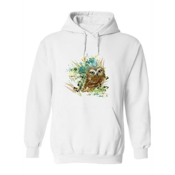 Nature Owl Watercolor Hoodie Women -Image by Shutterstock, Female XX-Large