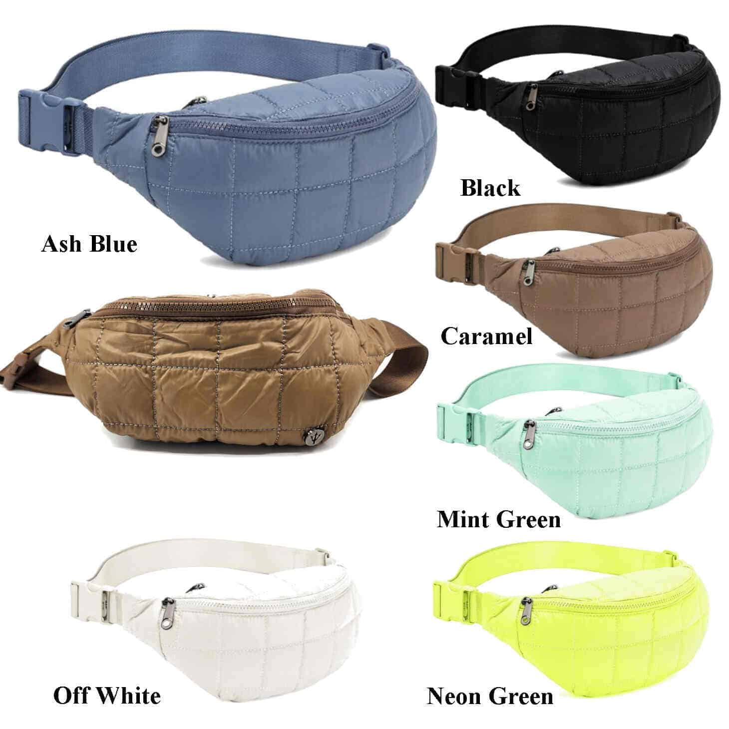 Nylon Puffer Round Belt Fanny Pack