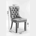 thumbnail image 6 of Tcbosik Upholstered Dining Chairs Set of 2, PU and Velvet Modern Kitchen Chair with Tufted Button Back and Solid Wood Legs, Easy Assembly, Black+Gray, 6 of 11