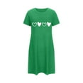 thumbnail image 6 of Oksale Women's Cute Love Nightgowns Ultra Cotton Mini Sleep Dress Loose Short Sleeve Holiday Loungewear Casual Crewneck Sleepwear for Home Green M, 6 of 6