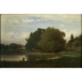 thumbnail image 2 of George Inness 24x17 Gold Ornate Framed and Double Matted Museum Art Print Titled - Landscape (1860), 2 of 4