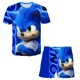 thumbnail image 2 of Nuevas camisetas de verano para niños, camisetas y pantalones cortos de Sonic, conjuntos de 2 piezas, camisetas de anime para niños, conjuntos de ropa de verano para bebés y niños, 2 of 5