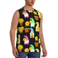 thumbnail image 2 of Yiaed Gnomes With Sunflowers Print Men's Singlet Vests Summer Running Muscle Tank Tops Gym Undershirt Round Neck Sleeveless for man, 2 of 5