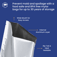 thumbnail image 4 of Wallaby 100 Count Mylar Bag Bundle Multi-Size Flat 5Mil Pouches, 100x 400cc Zipper Pouches Silver, 4 of 6