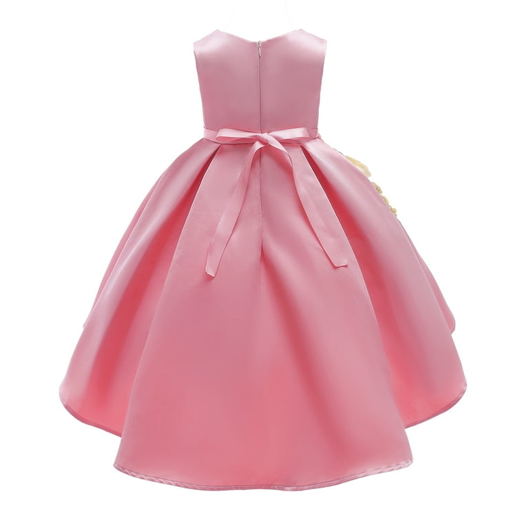 Toddler Outfit: 2T-9Y Girls Pink Princess Party Dress, Kids Fancy