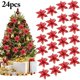 thumbnail image 1 of 12 piezas de adornos para árboles de Navidad, juego de decoración navideña, flores artificiales de Navidad con purpurina para decoraciones navideñas para fiestas de bodas Xemadio QH-341-1, 1 of 9