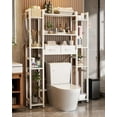 thumbnail image 3 of Over The Toilet Storage with 2 Drawers - iSunirm 11 Tier Bathroom Organizer Freestanding Space Saver Storage Rack with Adjustable Shelf & 4 Hooks for Restroom, Laundry, White, 3 of 7