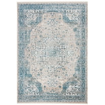 SAFAVIEH Victoria Lorraine Floral Bordered Area Rug, Blue/Grey, 4' x 6'