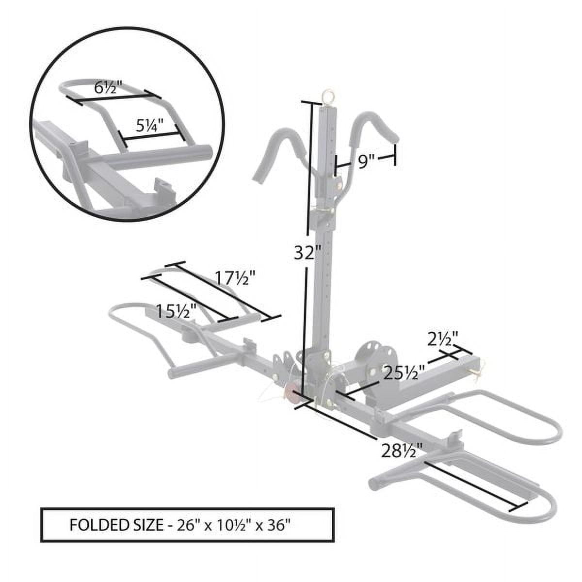 Elevate Outdoor Hitch Platform Rack for E-bikes and Fat Tire Bikes - 2 Bike