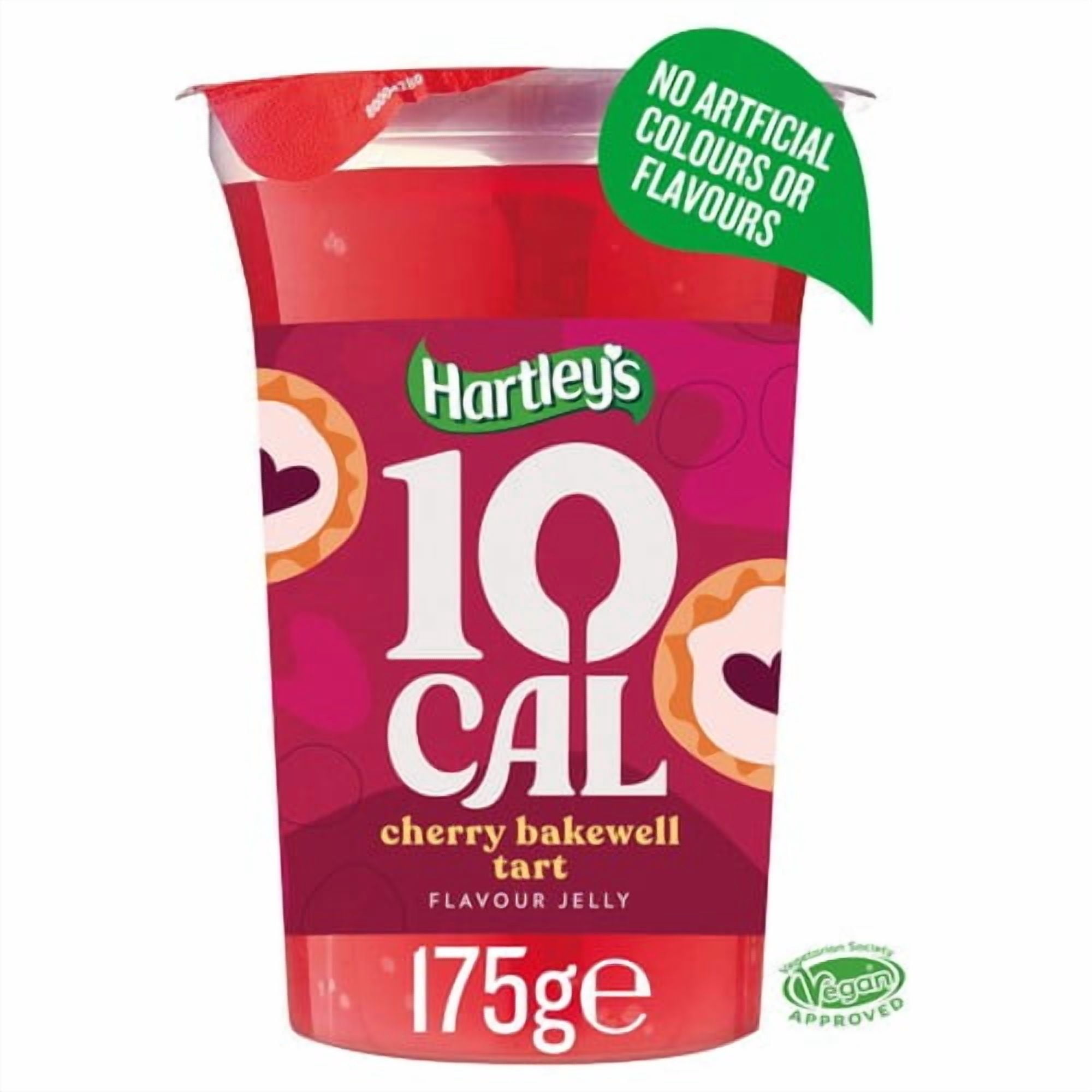 Hartley's 10 Cal Cherry Bakewell Tart Jelly Pot 175g, British Import (Pack of 2)