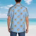 thumbnail image 6 of Xecao Cute Cartoon Corgi print Hawaiian shirt - a stylish short-sleeve button-down for men, perfect for casual beach and tropical outings., 6 of 9