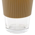 thumbnail image 5 of Mr. Coffee Sip Savvy 4 Piece 15 Ounce Silicone Sleeve Glass Cup Set w/ Lid and Straw in Brown, 5 of 6