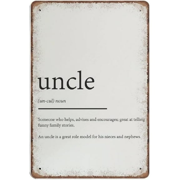 Uncle Definition Print Typography Family Prints Gifts Niece Nephew Poster Fathers Day Novelty Plaque Bar Pub Retro Wall Decor Poster Home Group Porch Metal Sign-In Metal Sign Plaque,,8×12 inch