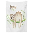 thumbnail image 3 of Ambesonne Sloth Tablecloth Rectangular Table Cover, Young Animal on Palm Tree, 60"x90", Pale Brown Green, 3 of 4