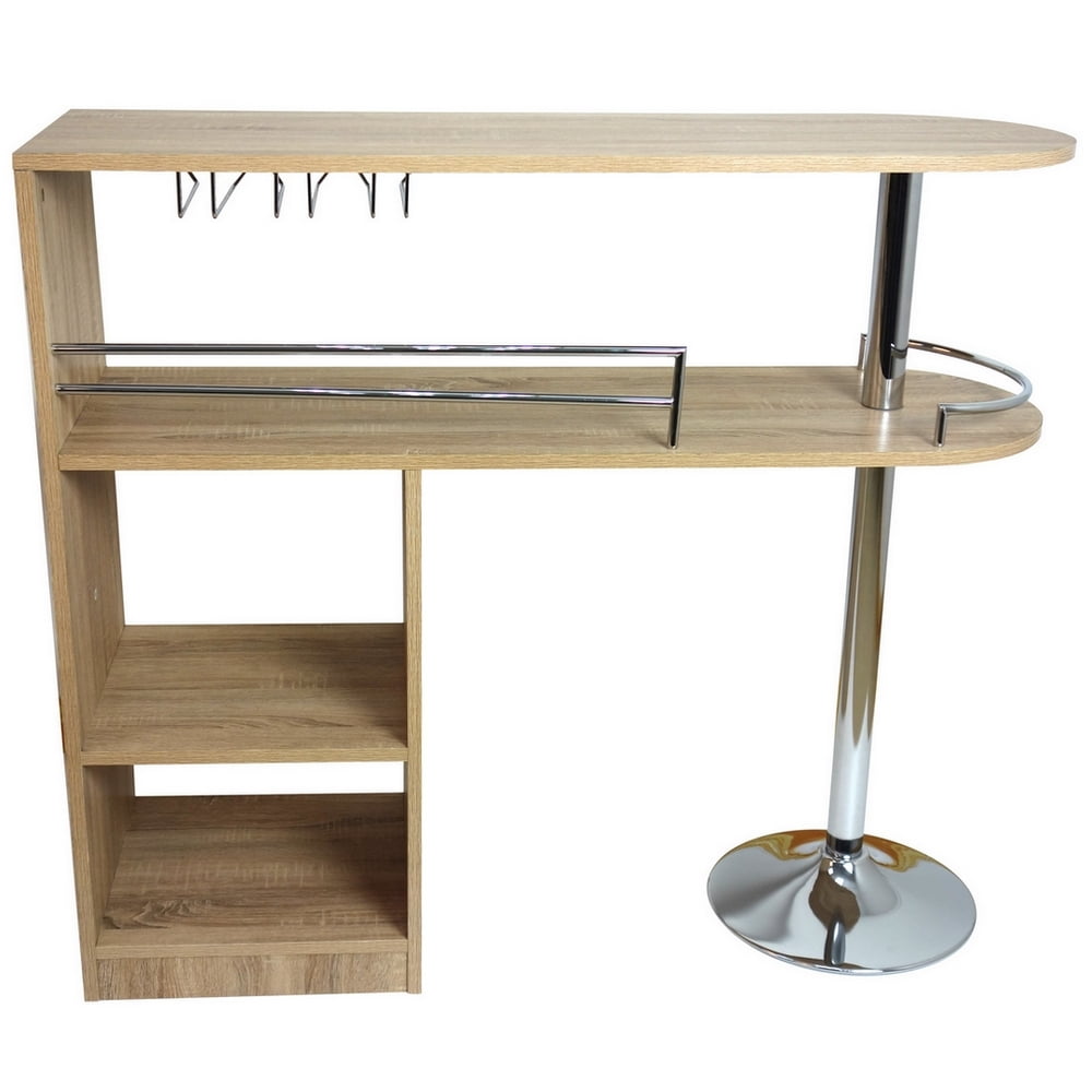 Homegear Kitchen Cocktail Bar Table - Oak
