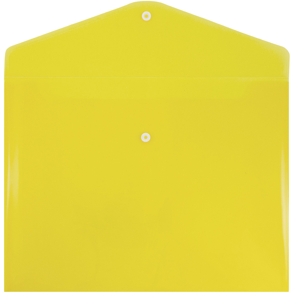 JAM Paper Plastic Envelopes with Snap Closure, Letter Booklet, 9 3/4 x 13, Yellow, 3/Pack