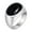 Black, variant on Men Women's Inlaid Oval Stone Ring Band Stainless Steel Personalized Classic Gemstone Jewelry Black Size 10