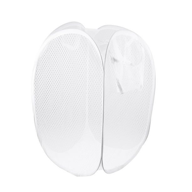 EeaseMX 2 cestas de ropa plegables, bolsa de lavandería, cesta de malla transpirable para el hogar (blancas)