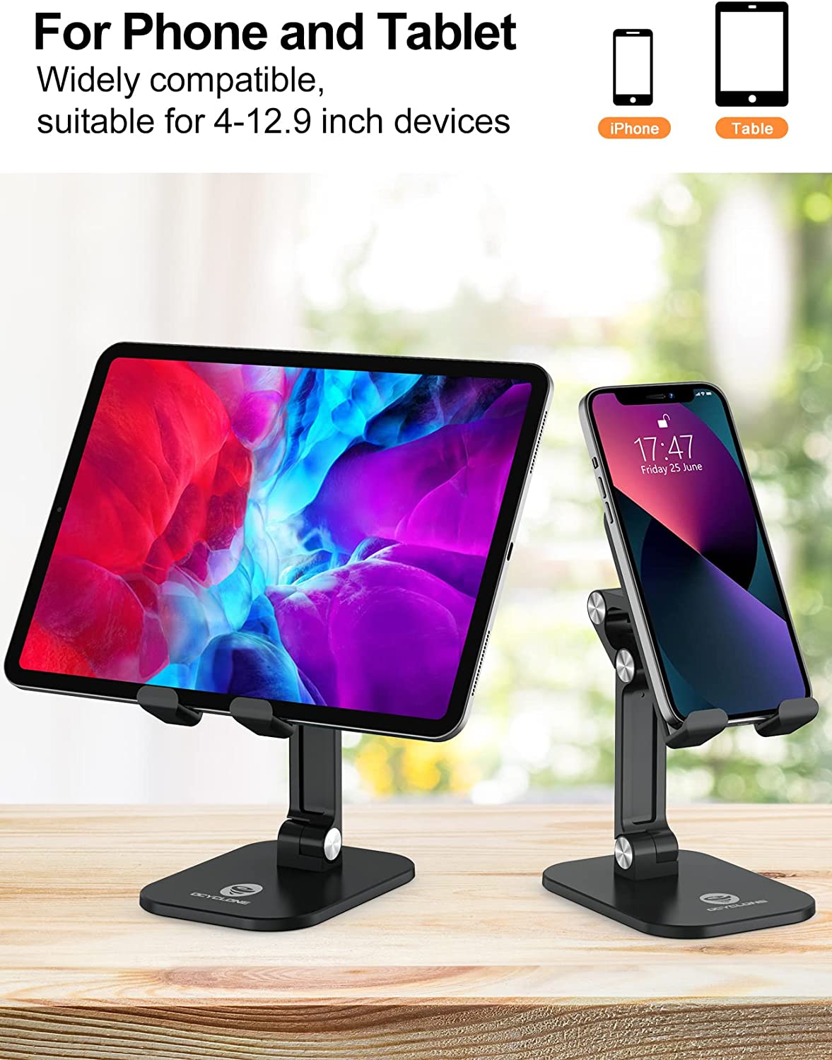 Ocyclone Adjustable Phone Stand for Desk, Foldable photo 6