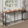 thumbnail image 2 of Tcbosik 71 inch Long Bar Table, Narrow Kitchen Dining Table, Counter Height Table with Metal Frame, Easy Assembly, Brown, 2 of 5