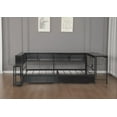thumbnail image 5 of CZBZ Full Corner Bed Frame with Bookcase Storage and LED Lights, Metal Platform Bed Frame Full Size with 2 Storage Drawers & Charging Station, Full Daybed for Teen/Adult, No Box Spring Needed, 5 of 8