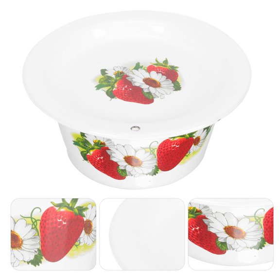 HOOWIFFY Retro Style Enamel Basin Kitchen Storage Container, Assorted Colors, Material for Home and Cooking Use