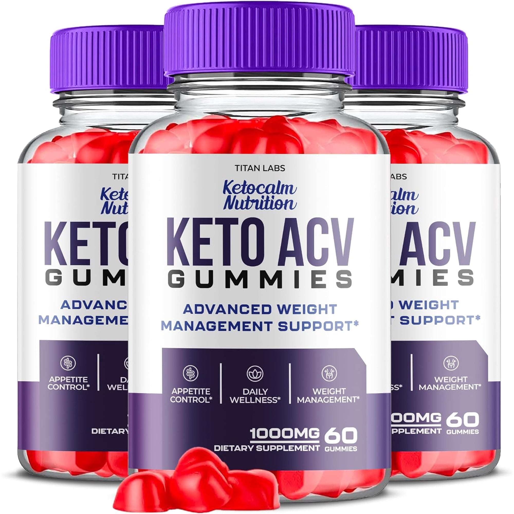 (3 Pack) Ketocalm Nutrition Keto ACV Gummies - Apple Cider Vinegar Supplement for Weight Loss - Energy & Focus Boosting Dietary Supplements for Weight Management & Metabolism - Fat Burn - 180 Gummies