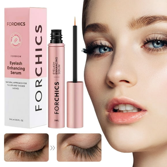 Deals! ForChics Nourishing Eyelash Growth Mascara, Volumizing & Lengthening Hormone-Free Black Formula for Sensitive Eyes, Moisturizing Lash Enhancer Pink Tube, 1pc 3ml