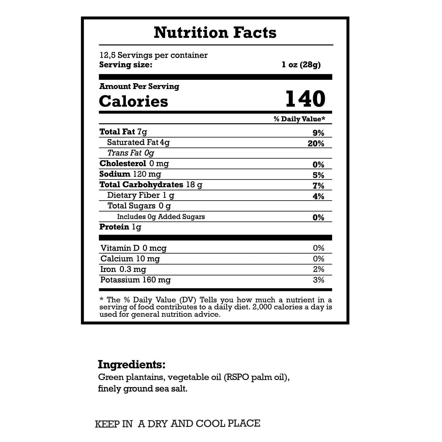 Crisp Cravingz Tostones Plantain Crisps with Sea Salt, 12.3 Ounce