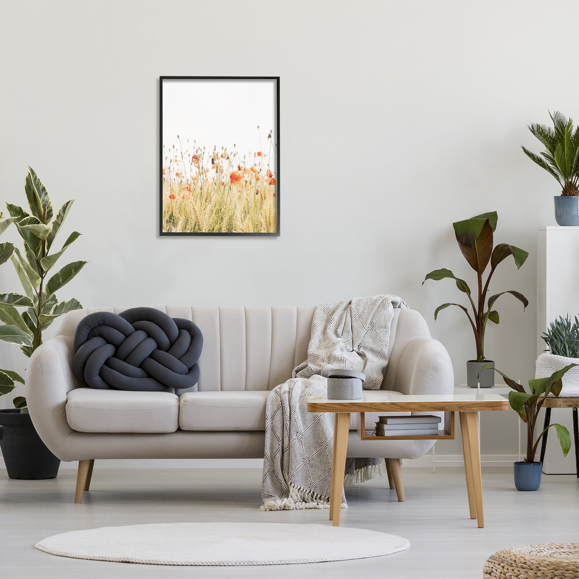 Stupell Industries Poppy Field Photography Botanical & Floral Photography Black Framed Art Print Wall Art, 24 x 30
