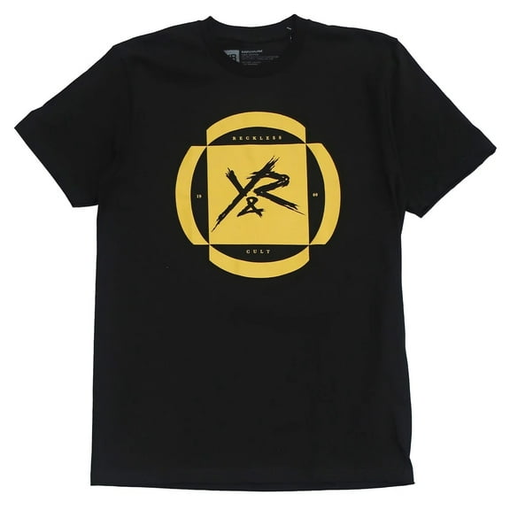 Young & Reckless Men's Broken Circle Y & R Graphic Tee T-Shirt (Medium, Black)