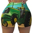 thumbnail image 2 of Lsque farmer working with tractor at field Pattern High Waisted Biker Shorts for Women-Tummy Control Fitness Athletic Workout Running Yoga Gym Shorts,Moisture-Wicking-Large, 2 of 8