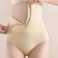 thumbnail image 2 of PMVFHDE High Waist Zipper Hook Body Postpartum Abdominal Control Womens Underwear For Beige,XL/XXL, 2 of 7