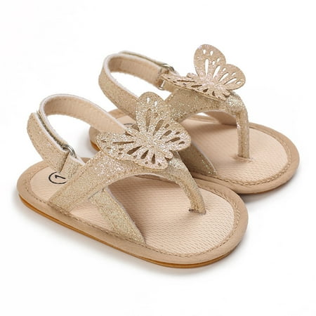 

Akiihool Baby Girl s Sandals Toddler Sandals Cute Summer Lightweight Open Toe Slip on Sandals for Girls (Gold 6)