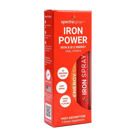 Iron Power Vegan Oral Spray Supplement Kit by SpectraSpray
