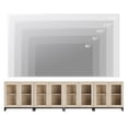 thumbnail image 3 of WAMPAT Modern TV Stand with Glass Doors for 120 inch TVs, 4 in 1 Entertainment Center Console with Adjustable Shelves and Metal Base for Living Room, Bedroom, Beige, 3 of 9