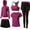 Purple, variant on MOJOGO Workout Set for Women Summer Gym Outfit Hoodie Racerback Bra Top Shorts Leggings Yoga Clothes 5 PCS Exercise Athletic Outfits Set S