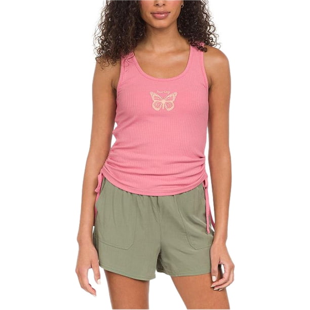 Hurley Womens Butterfly Side Cinch Tank Top con L